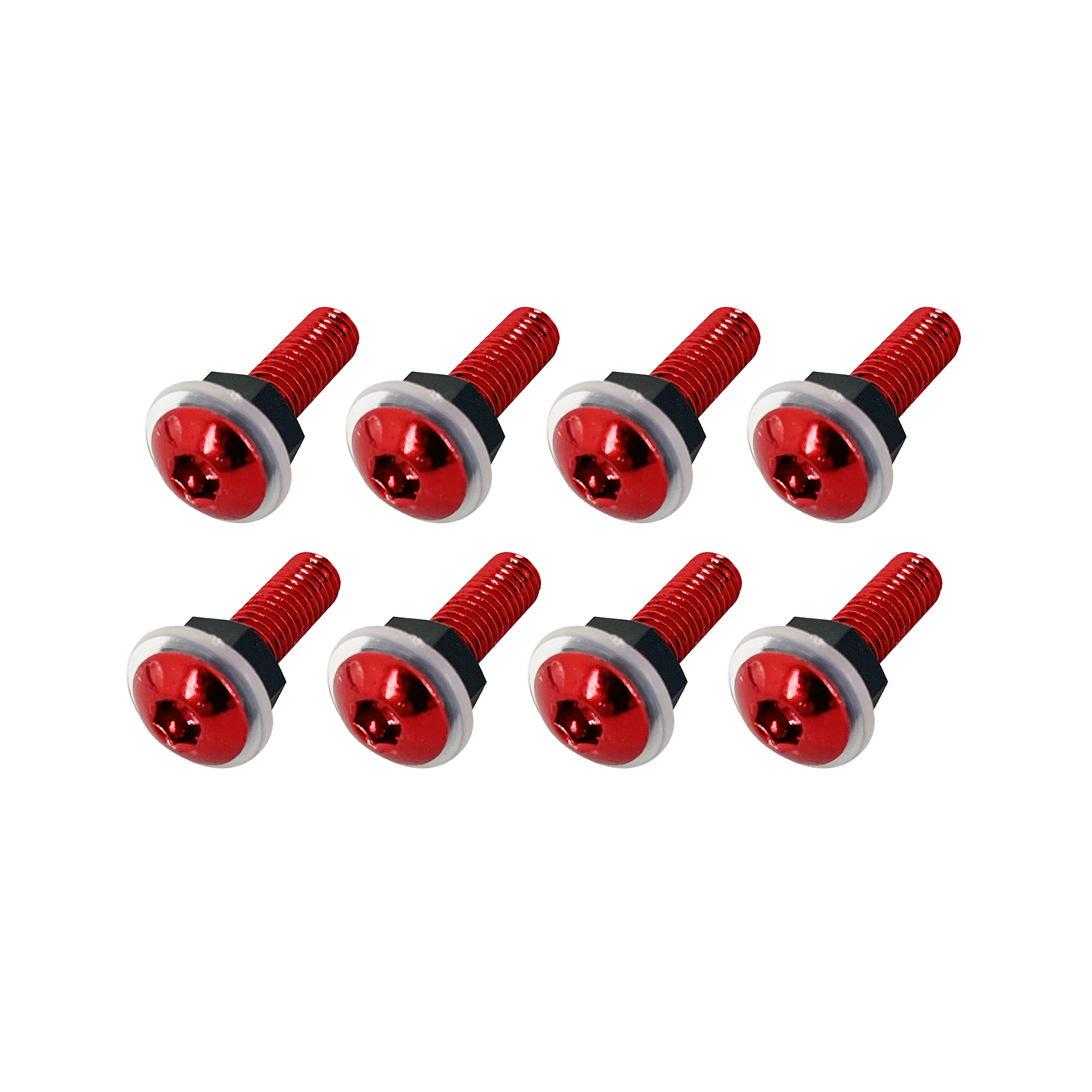 Bike It šrouby na plexištít, červené, 8ks