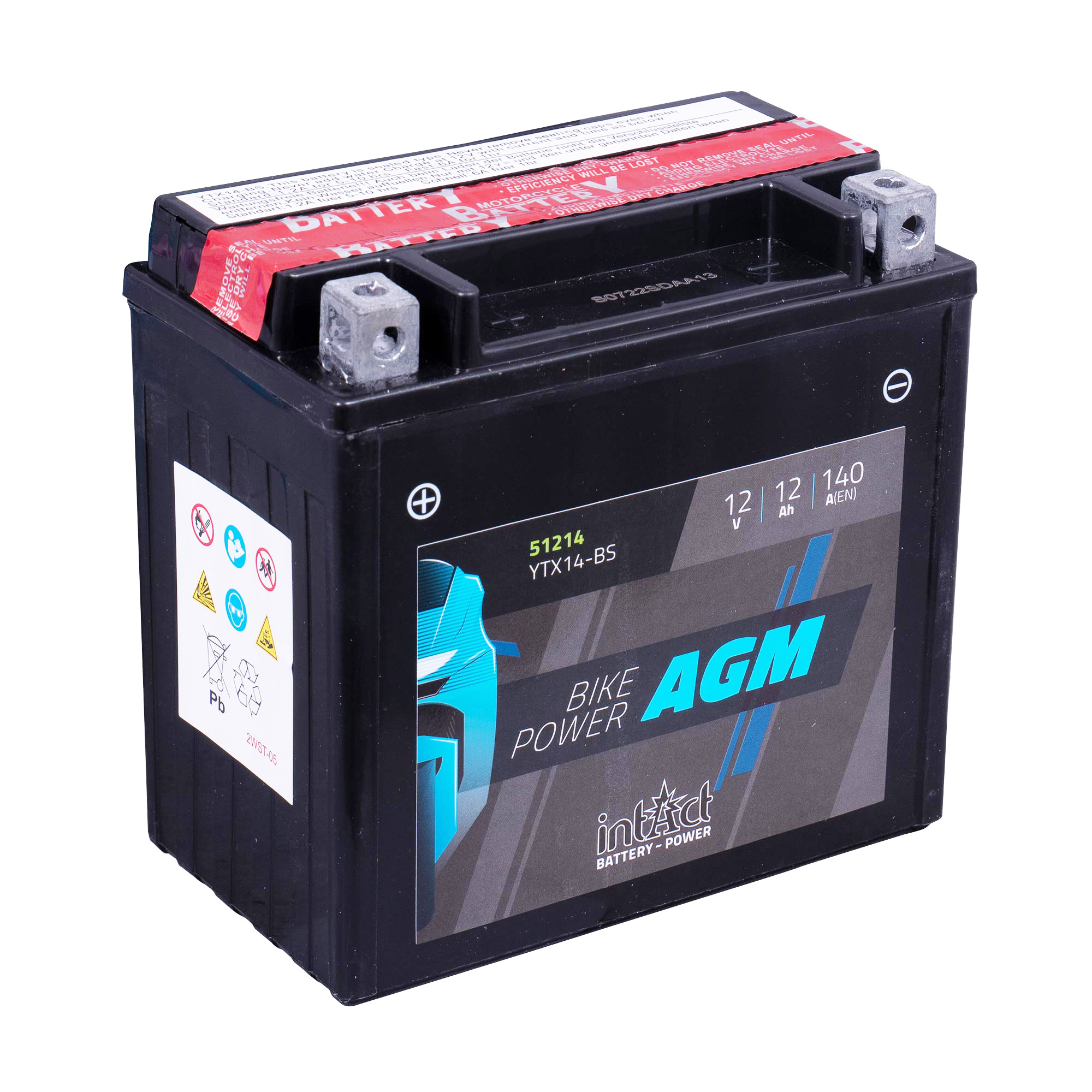 intAct YTX14-BS Maintenance Free AGM Bike-Power Battery