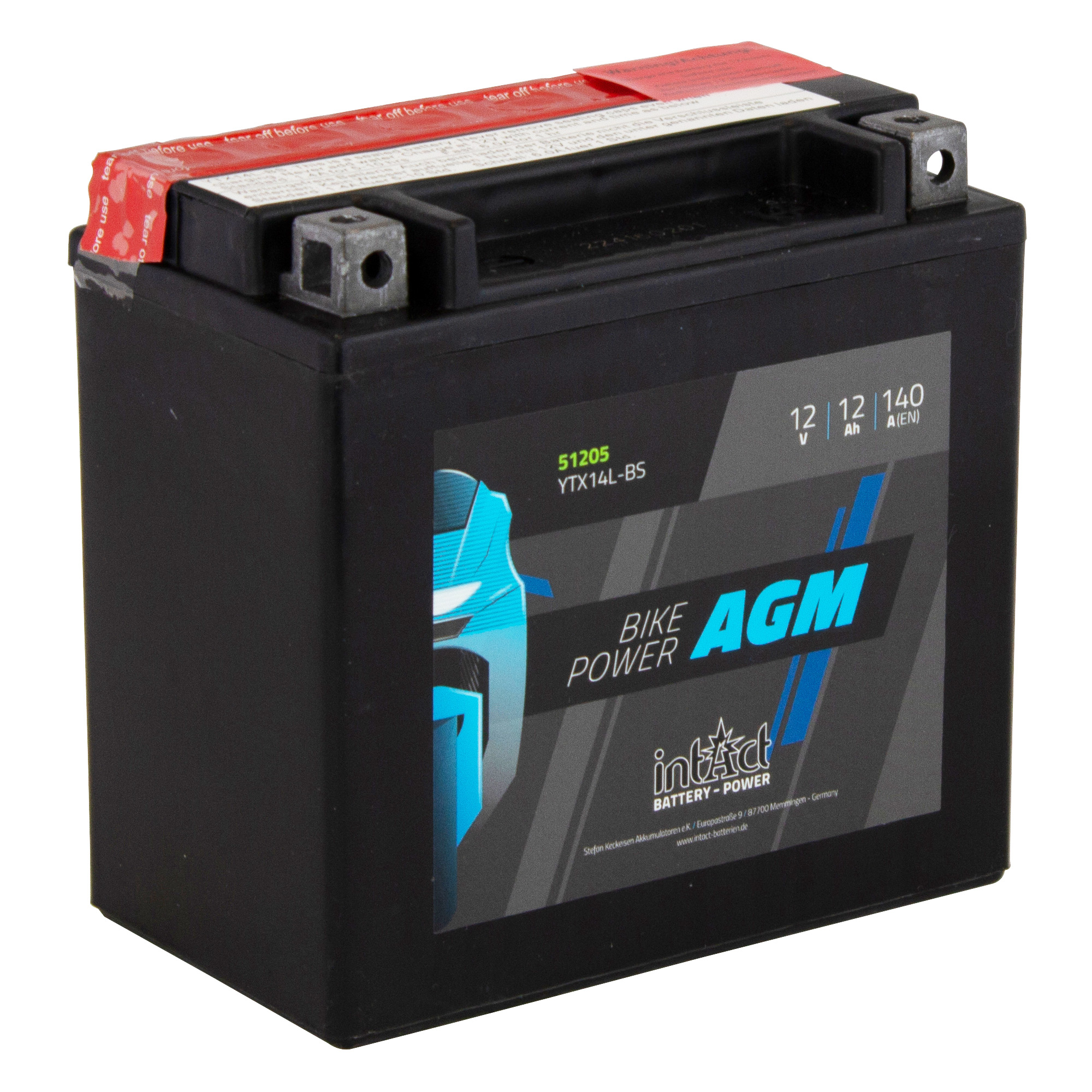 intAct YTX14L-BS Maintenance Free AGM Bike-Power Battery