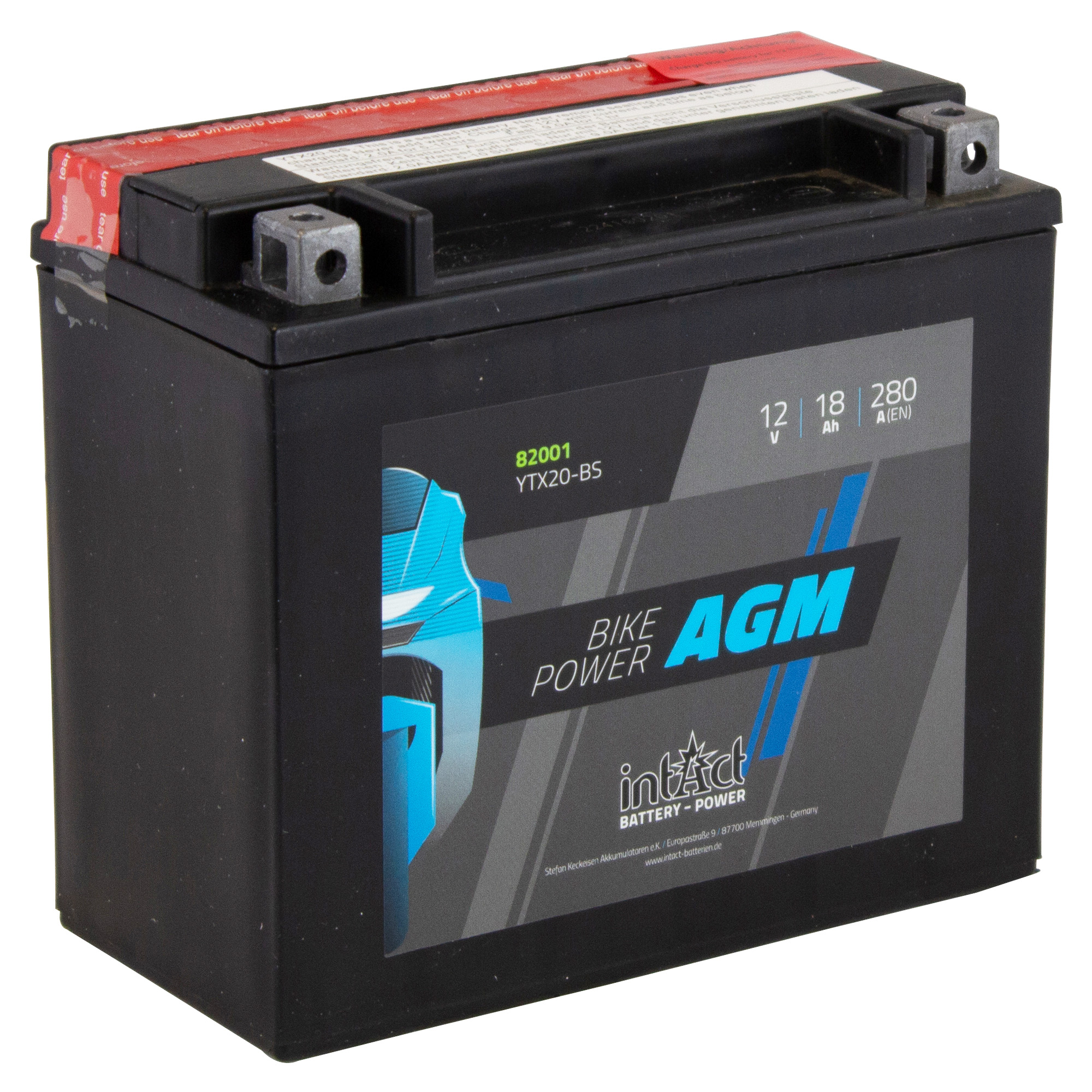 intAct YTX20-BS Maintenance Free AGM Bike-Power Battery