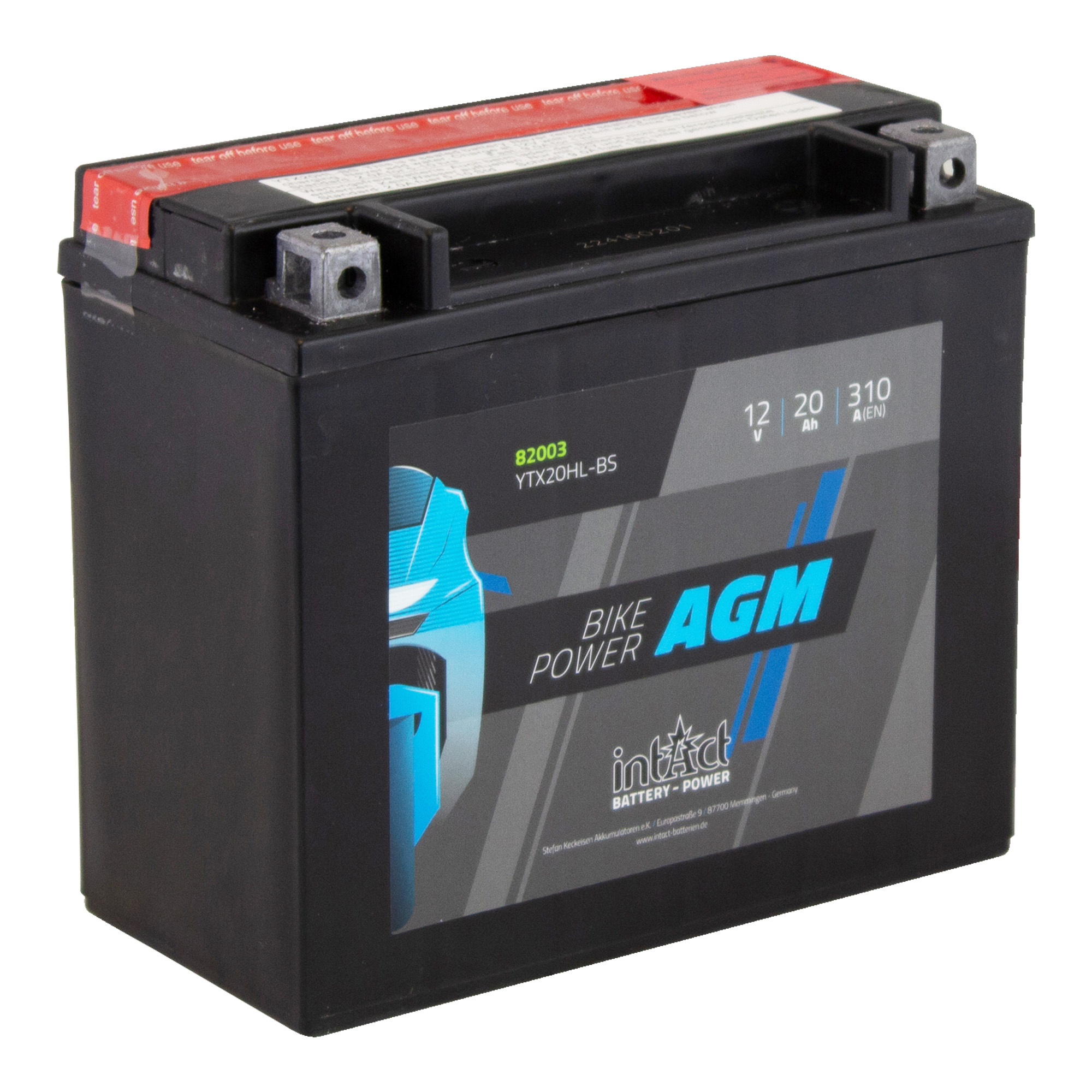 intAct YTX20HL-BS Maintenance Free AGM Bike-Power Battery