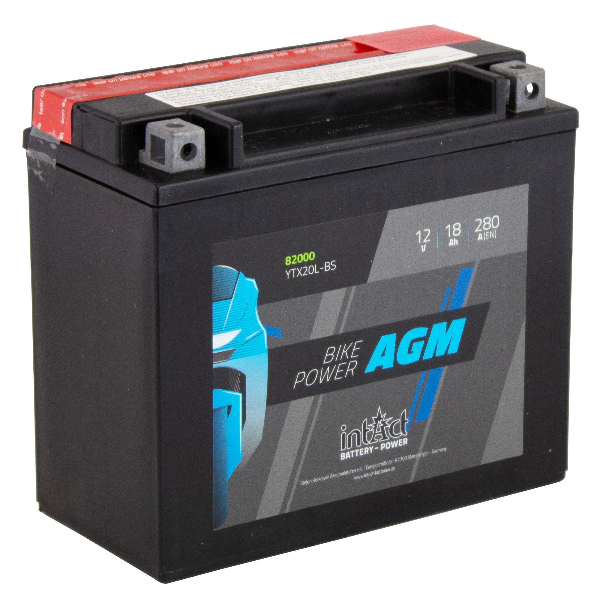 intAct YTX20L-BS Maintenance Free AGM Bike-Power Battery