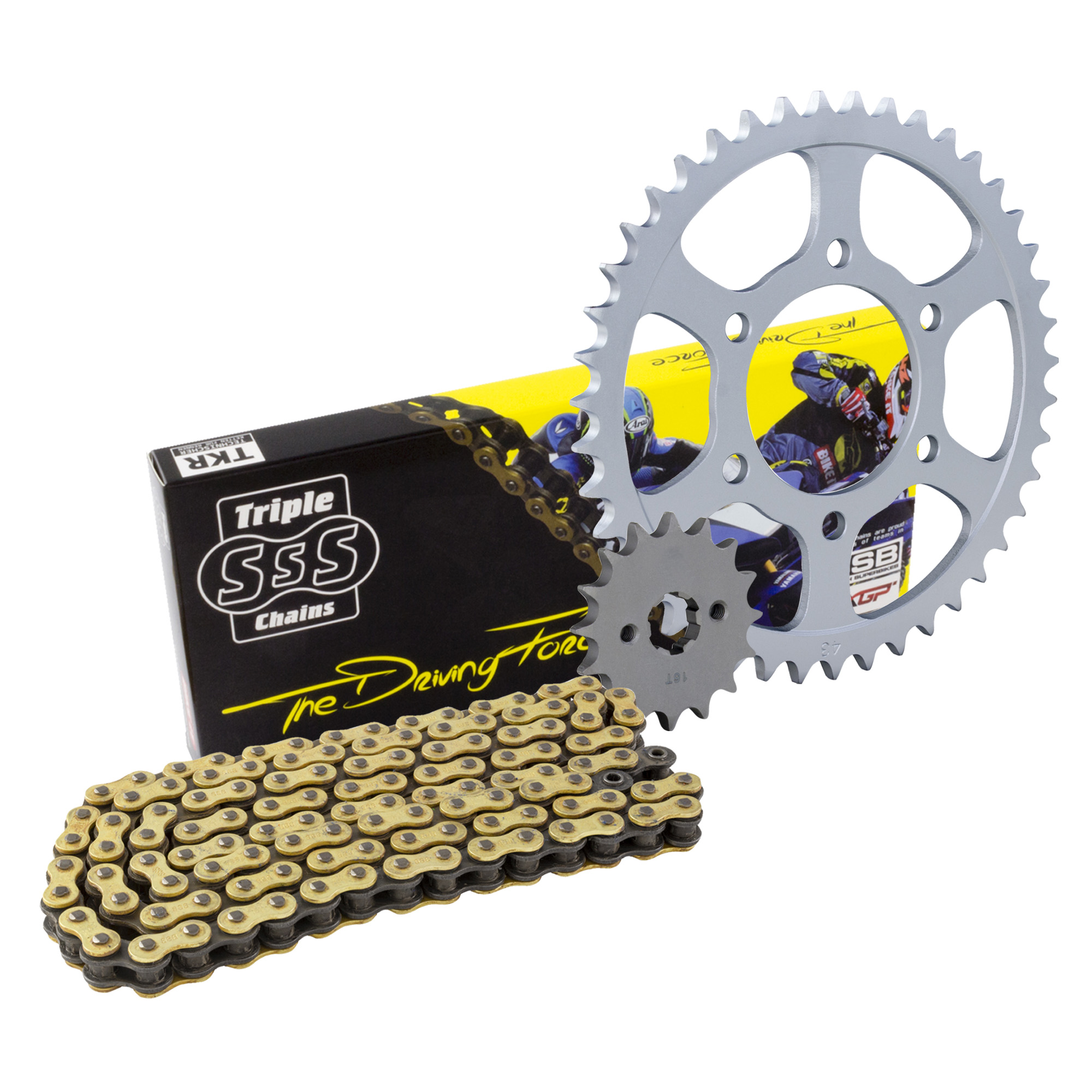 Triple S Chain and Sprocket Kit for Kawasaki ZZ-R1200 '02-'05 models (17 Tooth Front - 44 Tooth Rear - 530-112 Chain)