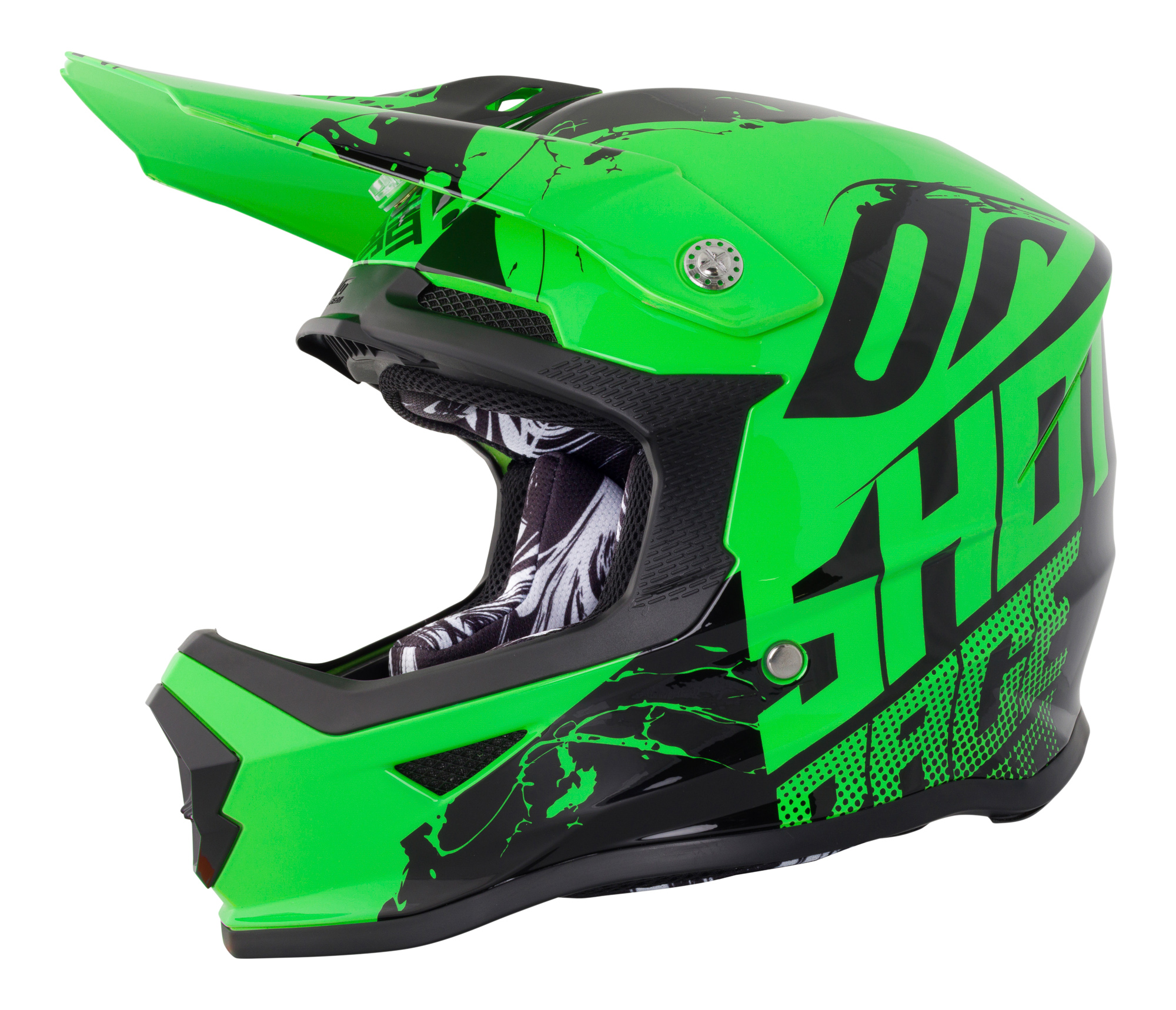 Shot Youth Furious MX Helmet Venom Neon Green | eBay