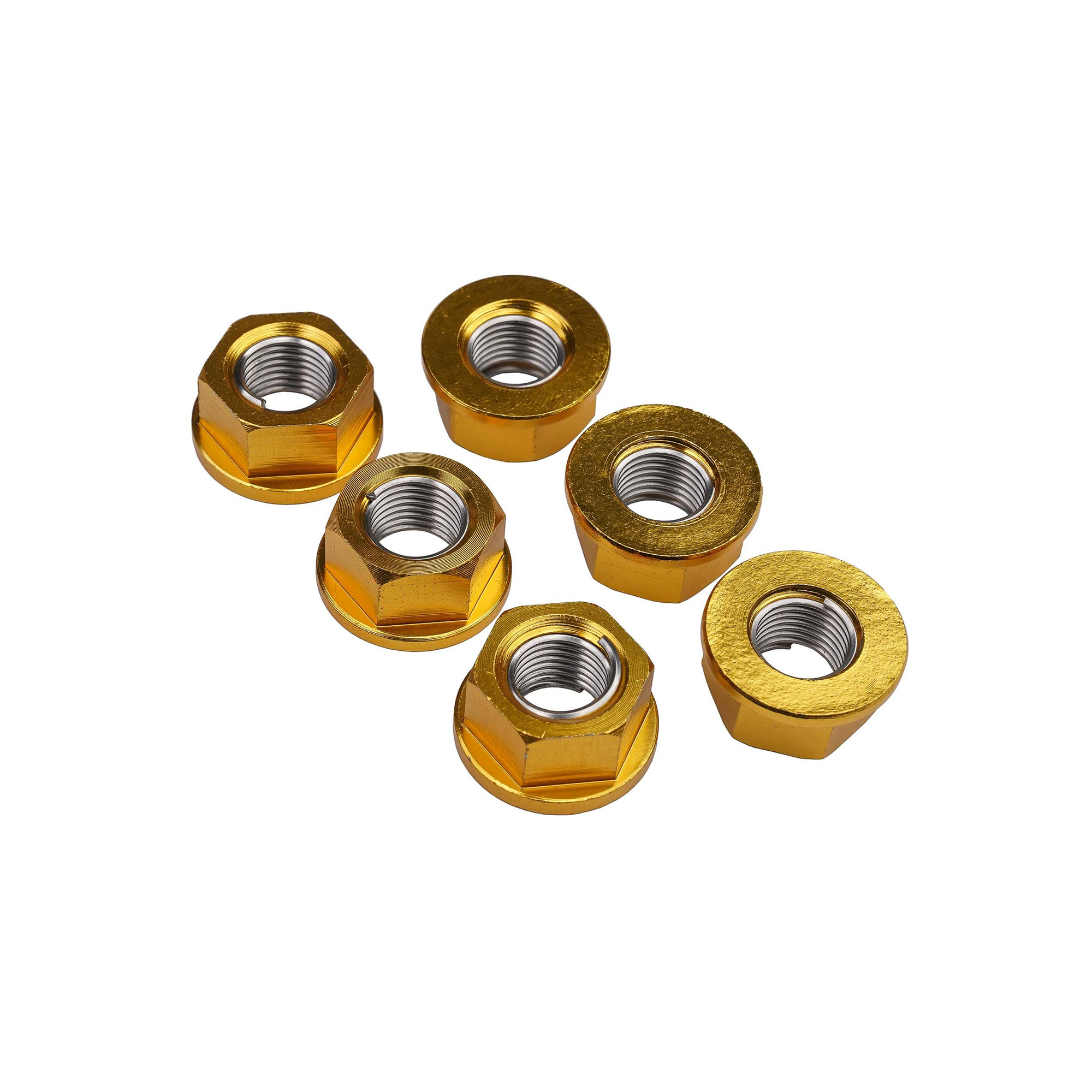 Bike je Rear Sprocket Nut Kit 12mm Gold (6ks)