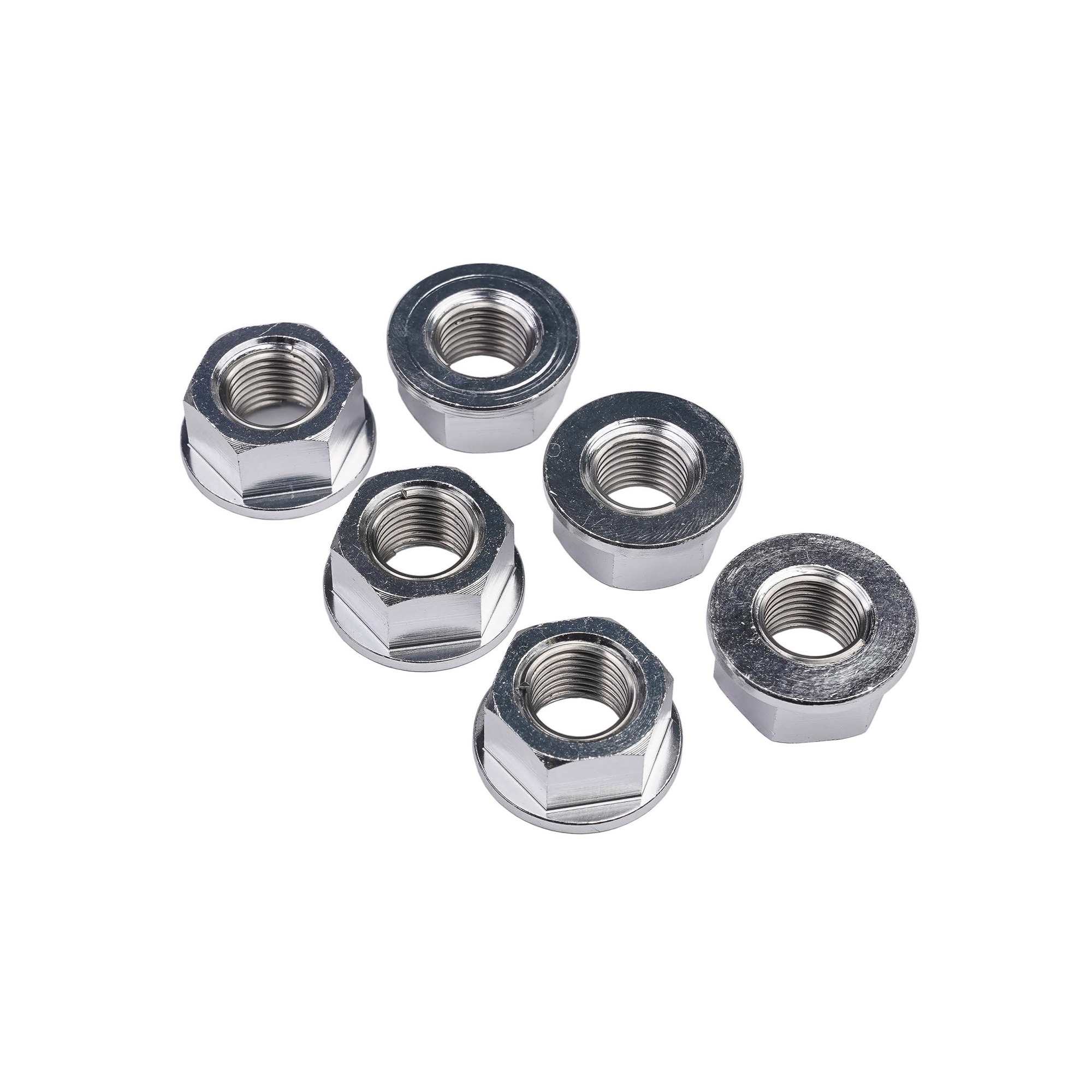 Bike je Rear Sprocket Nut Kit 12 mm Silver (6ks)