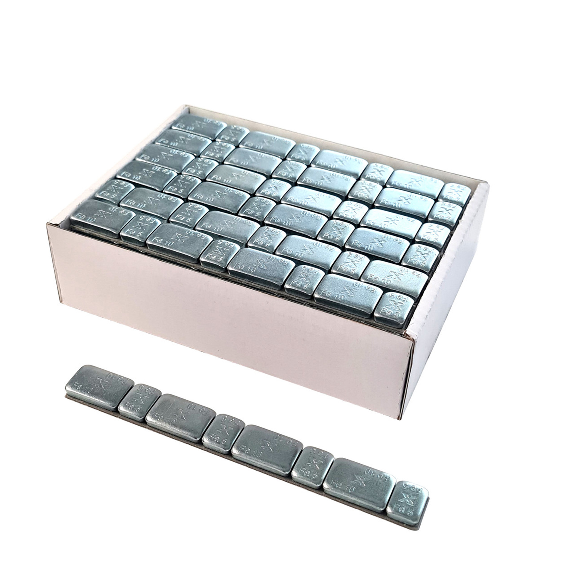 Bike It stříbrná závaží na kola 50*60g proužky (4*5G 4*10g) bezolovnaté, samolepící