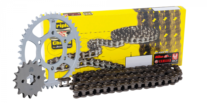 Honda xr 125 chain and sale sprocket set