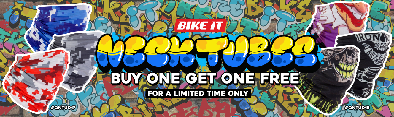 Buy One Get One FREE on Bike It, MotoGP and Foggy Neck Tubes